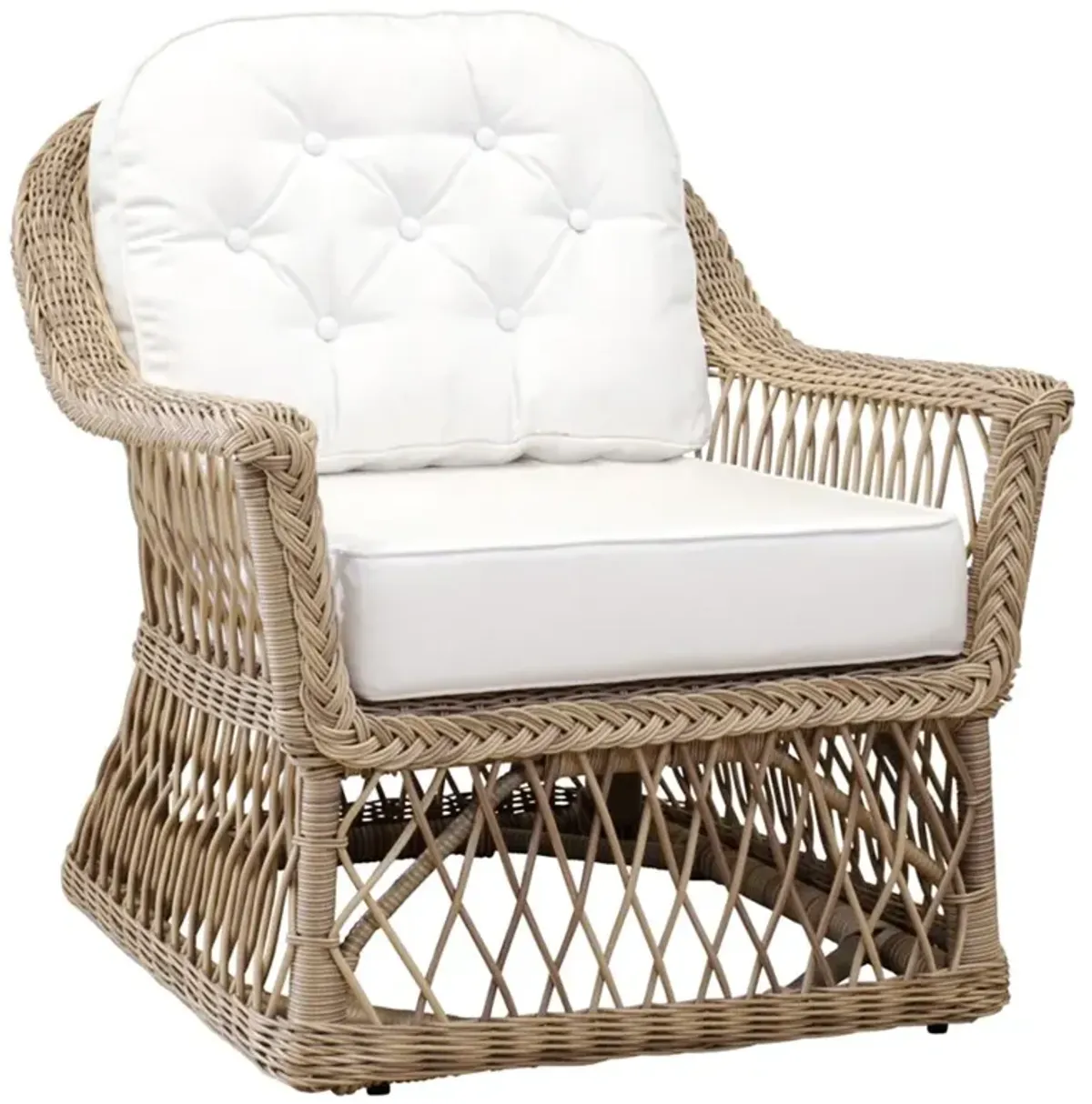 Rosie Coastal Beach White Sunbrella Outdoor Lounge Chair