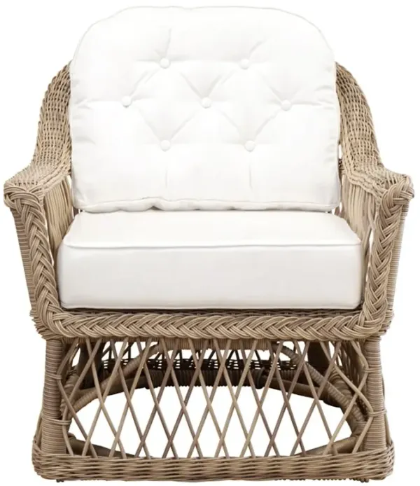 Rosie Coastal Beach White Sunbrella Outdoor Lounge Chair