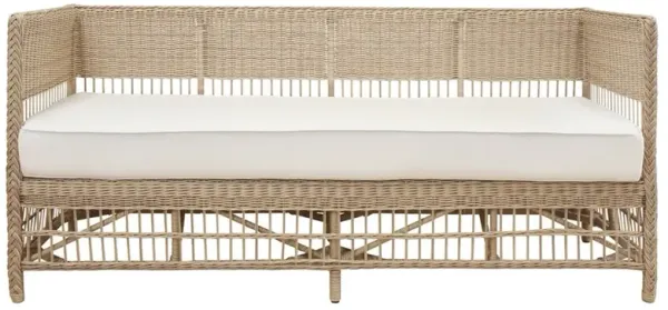 Vaughn Coastal Beach White Sunbrella Wicker Outdoor Sofa