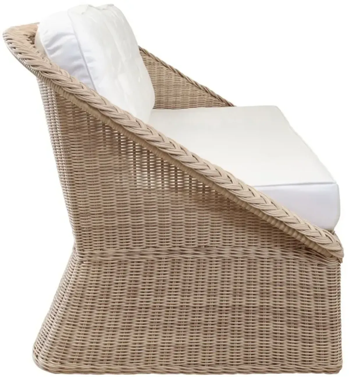 Diana Coastal White Sunbrella Tufted Wicker Outdoor Sofa
