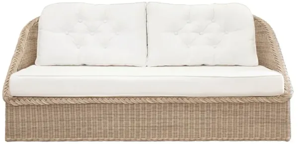Diana Coastal White Sunbrella Tufted Wicker Outdoor Sofa