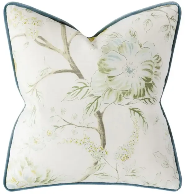 Solea Updated Traditional Cream Cotton Floral Decorative Throw Pillow - 20x20