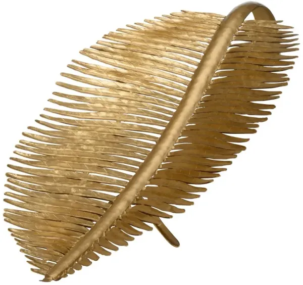 Pallas Coastal Beach Gold Palm Leaf Decorative Bowl