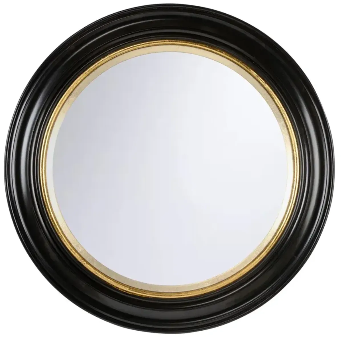 Wellington Traditional Black Wood Round Wall Mirror