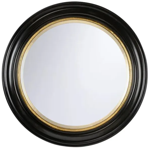 Wellington Traditional Black Wood Round Wall Mirror