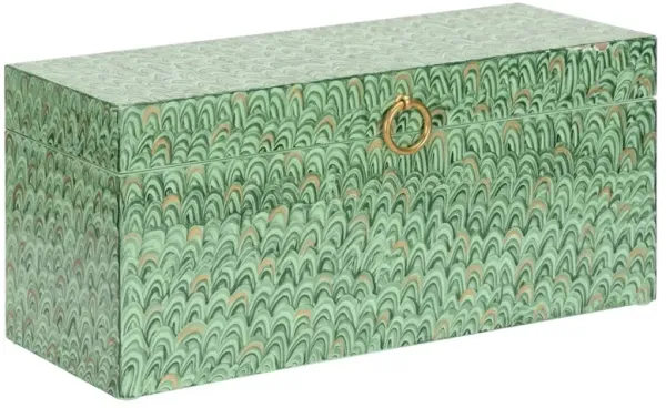 Cain Traditional Green Marbled Decorative Box