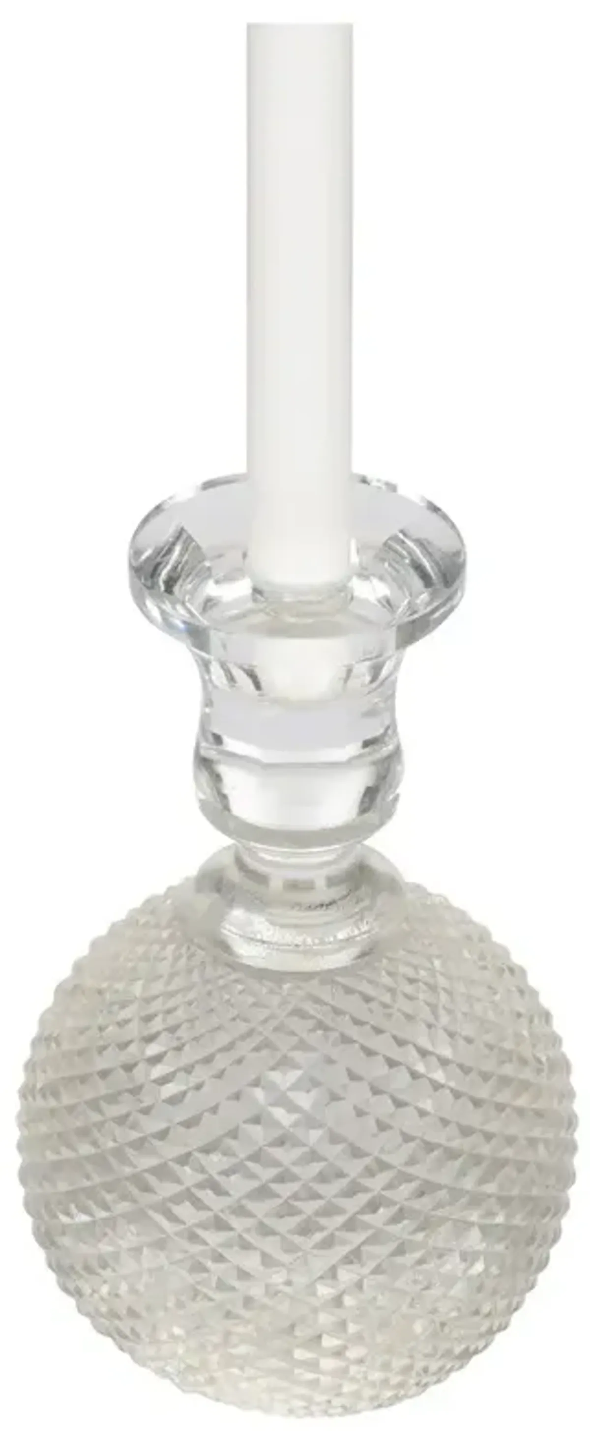 Lydia French Country Clear Glass Fluted Candleholder