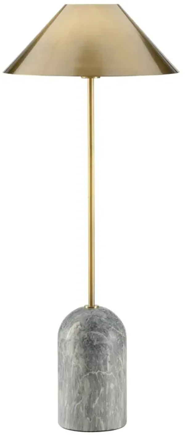 Paelle Modern Antique Brass Shade Grey Ceramic Table Lamp