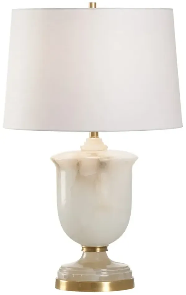 Alaric Updated Traditional Off White Alabaster Urn Table Lamp