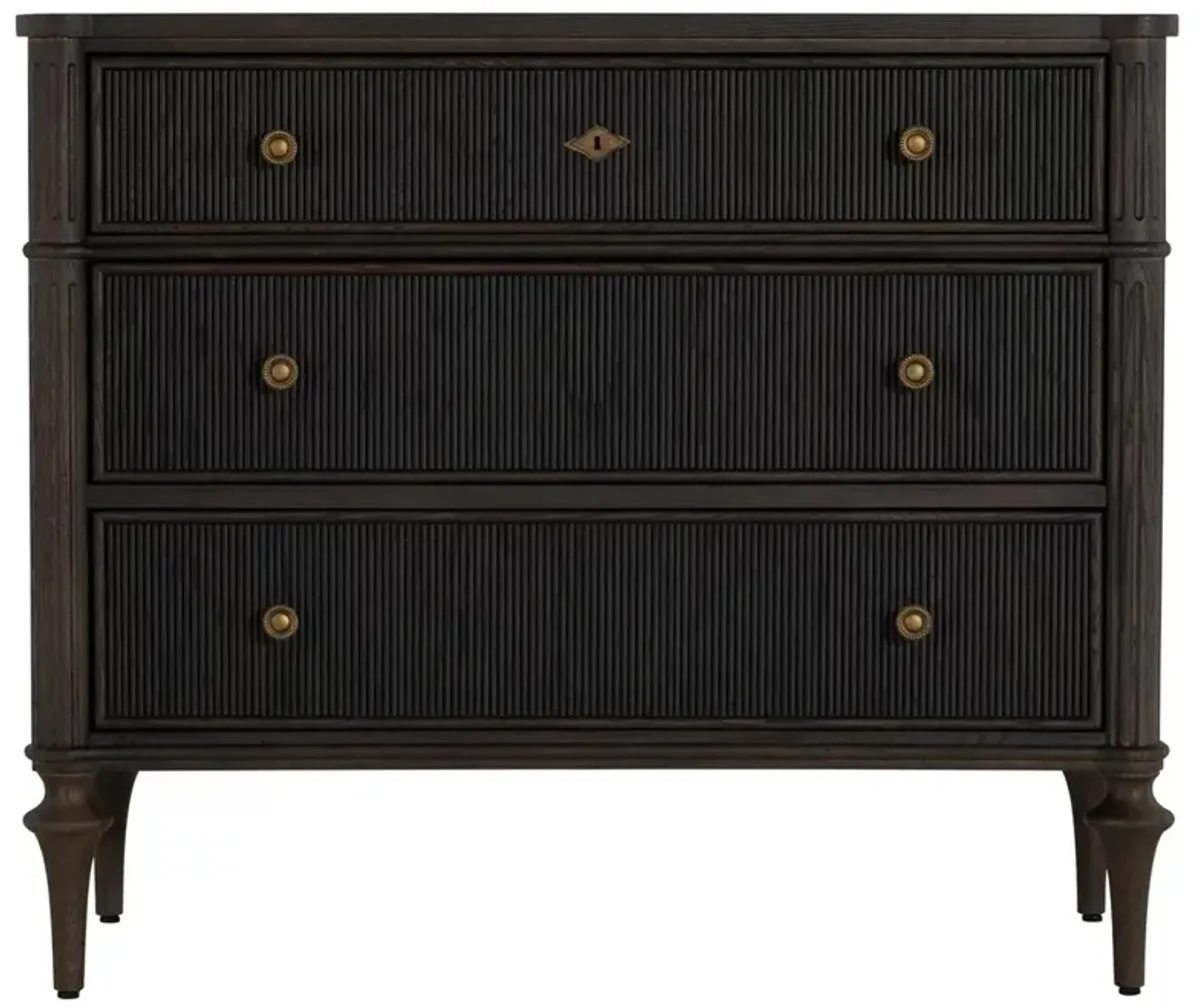 Andrea French Country Dark Brown Oak Wood Chest