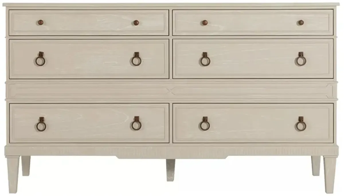 Archie Updated Traditional Beige Wood Double Dresser
