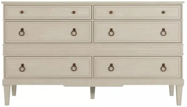 Archie Updated Traditional Beige Wood Double Dresser