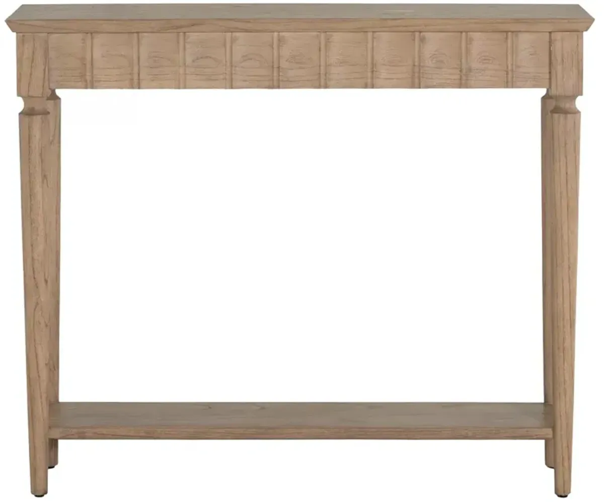 Peterson Updated Traditional Natural Brown Wood Rectangular Console Table - 41"