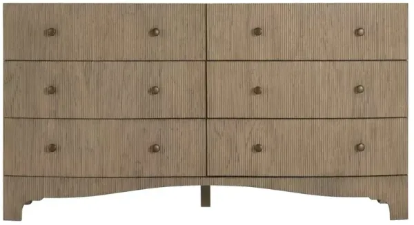 Princeton Updated Traditional Natural Brown Wood Double Dresser