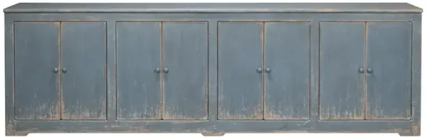 Errol Coastal Beach Distressed Blue Wood Sideboard