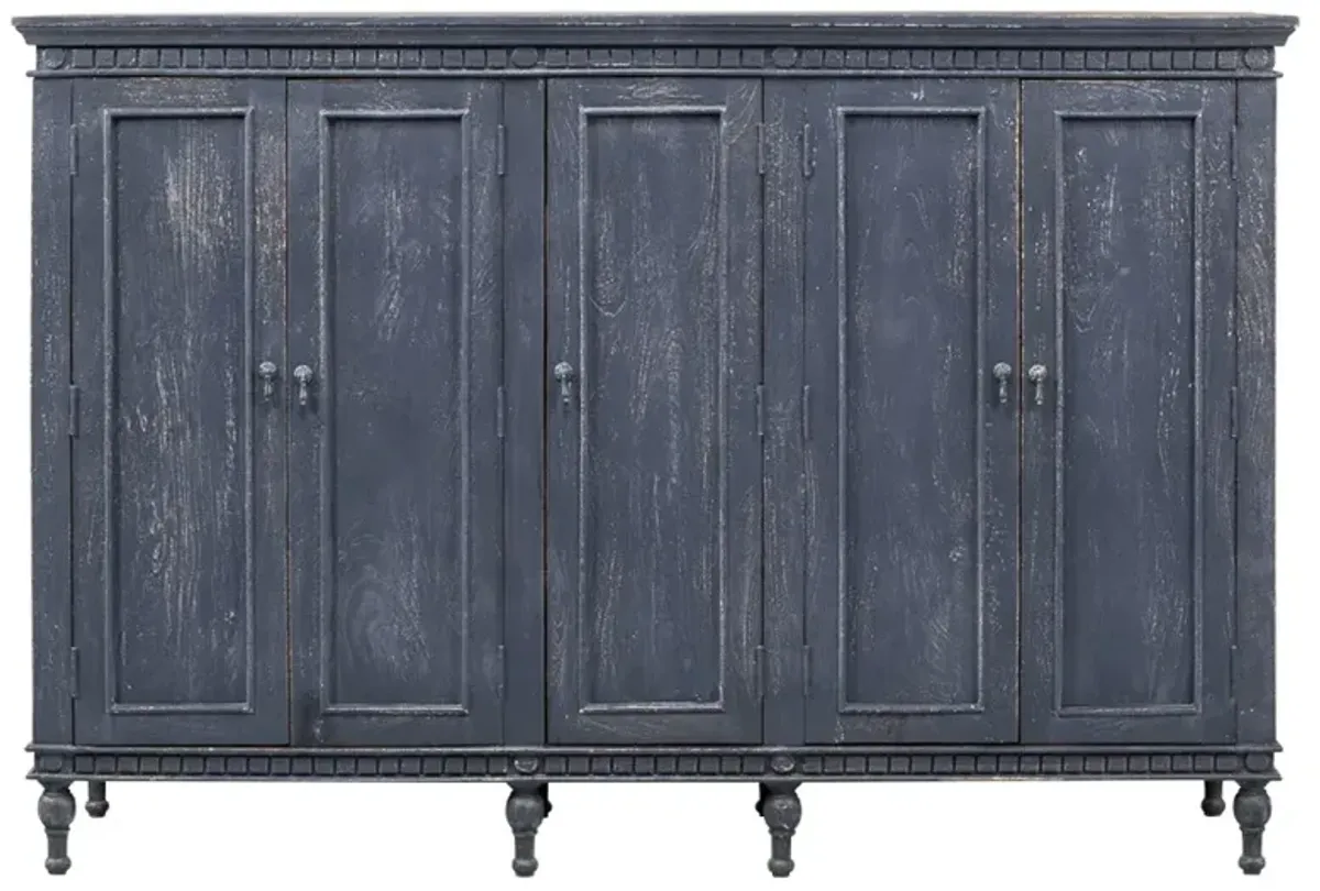 Ashley French Country Distressed Blue Mango Wood Sideboard