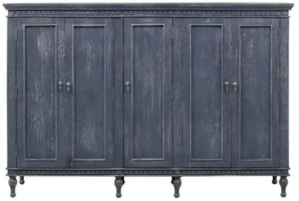 Ashley French Country Distressed Blue Mango Wood Sideboard