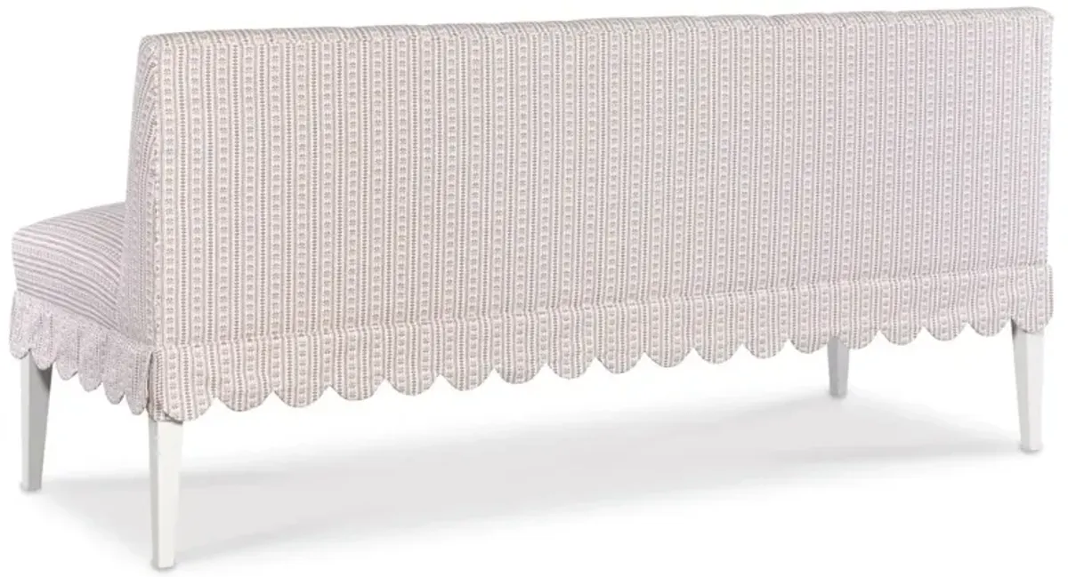 Isabella Updated Traditional Cocoa Scalloped Dining Banquette - 48"