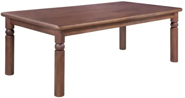 Bella Updated Traditional Dark Brown Wood Rectangular Dining Table - 84"