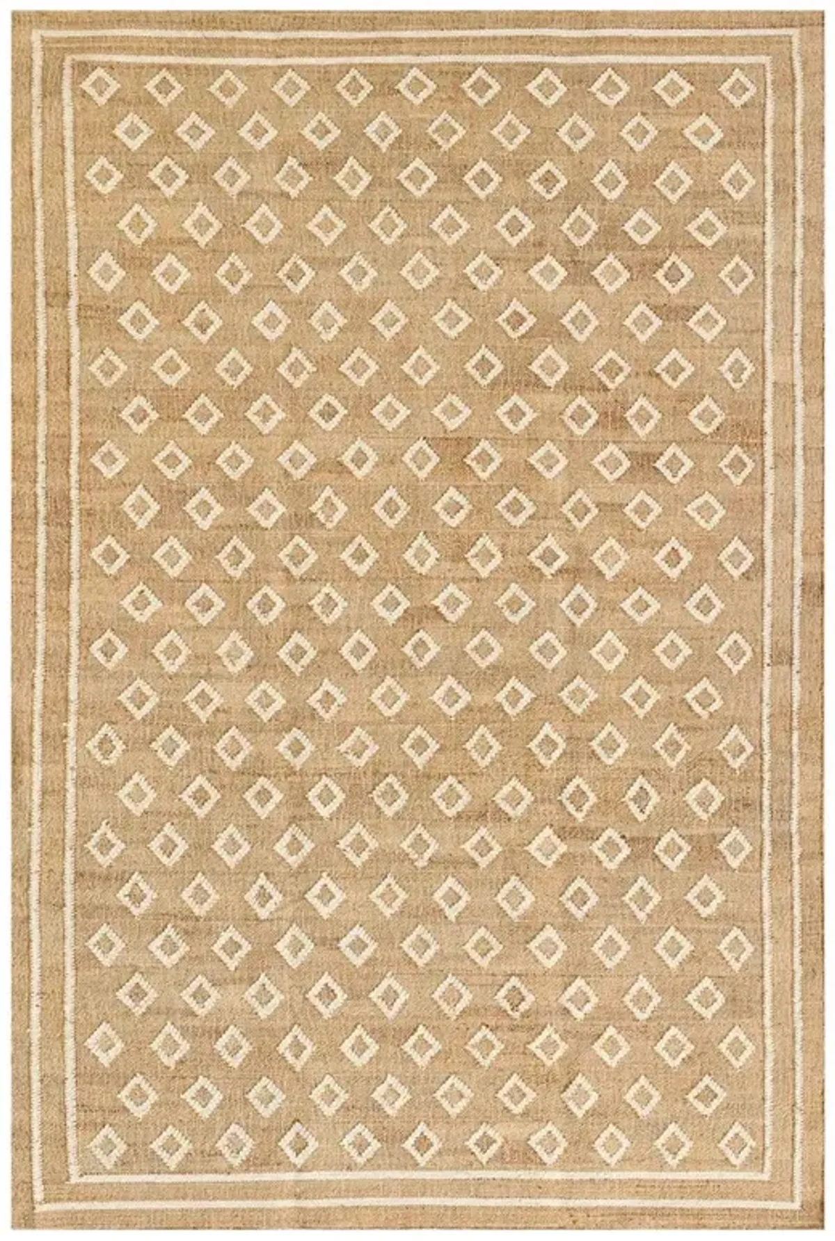 Safiya Coastal Beach Natural Diamond Patterned Jute Rug - 2'3"x8'