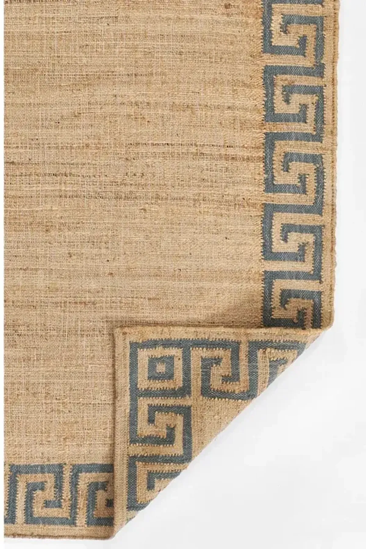 Maisha Coastal Beach Blue Border Patterned Rug - 5'x8'