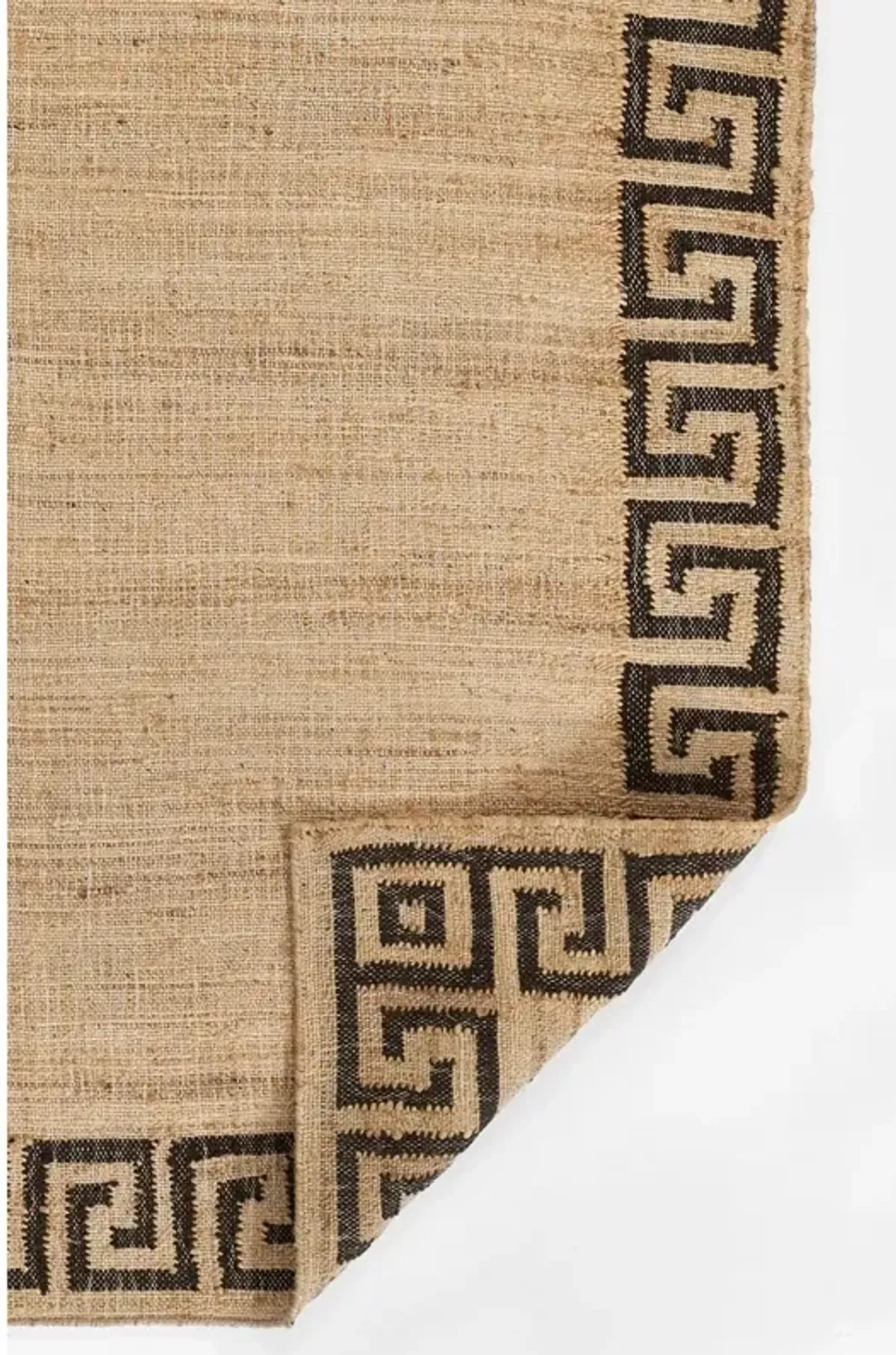 Maisha Coastal Beach Brown Border Patterned Rug - 3'6"x5'6"