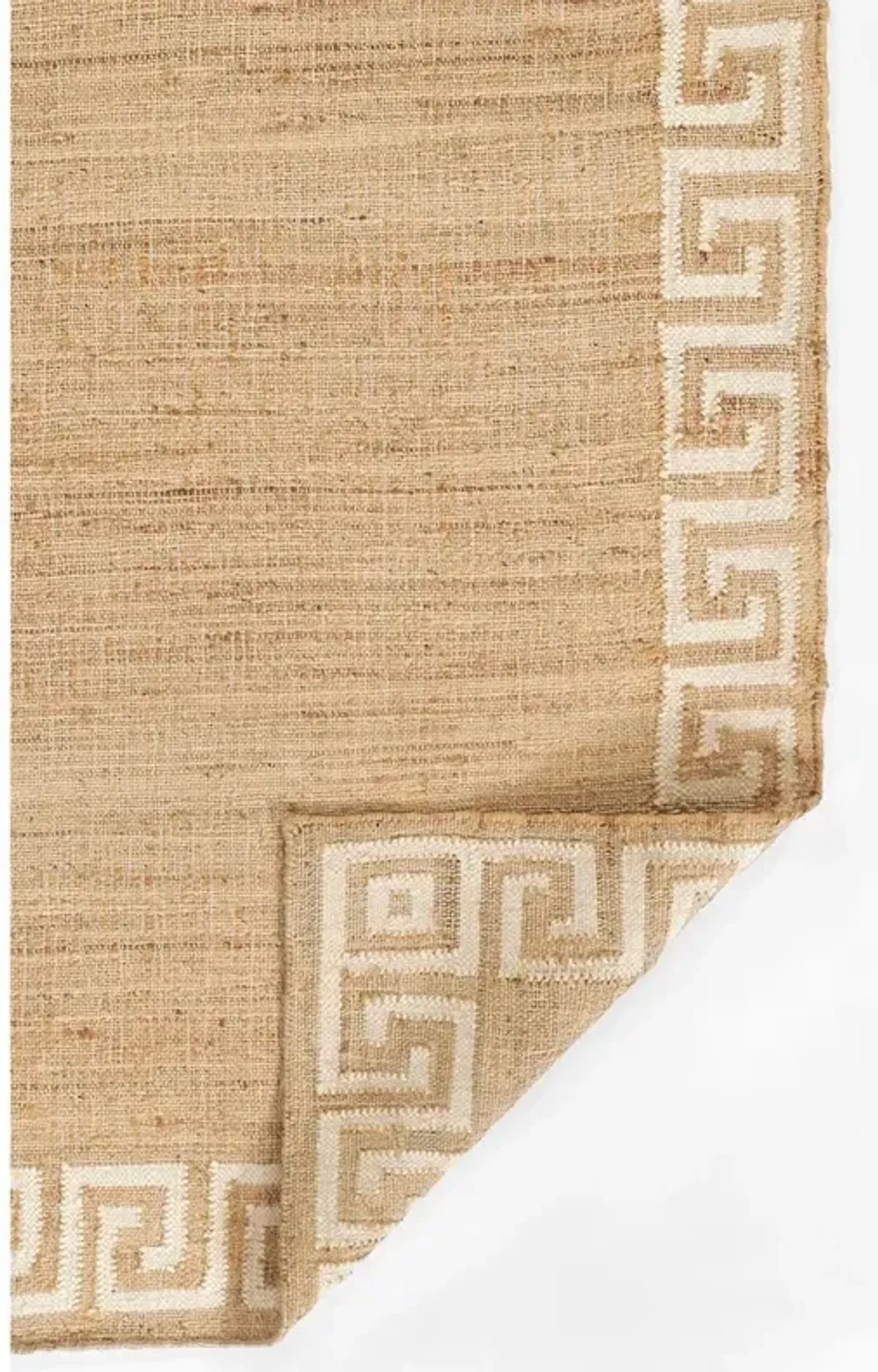 Maisha Coastal Beach Ivory Border Patterned Rug - 8'x10'