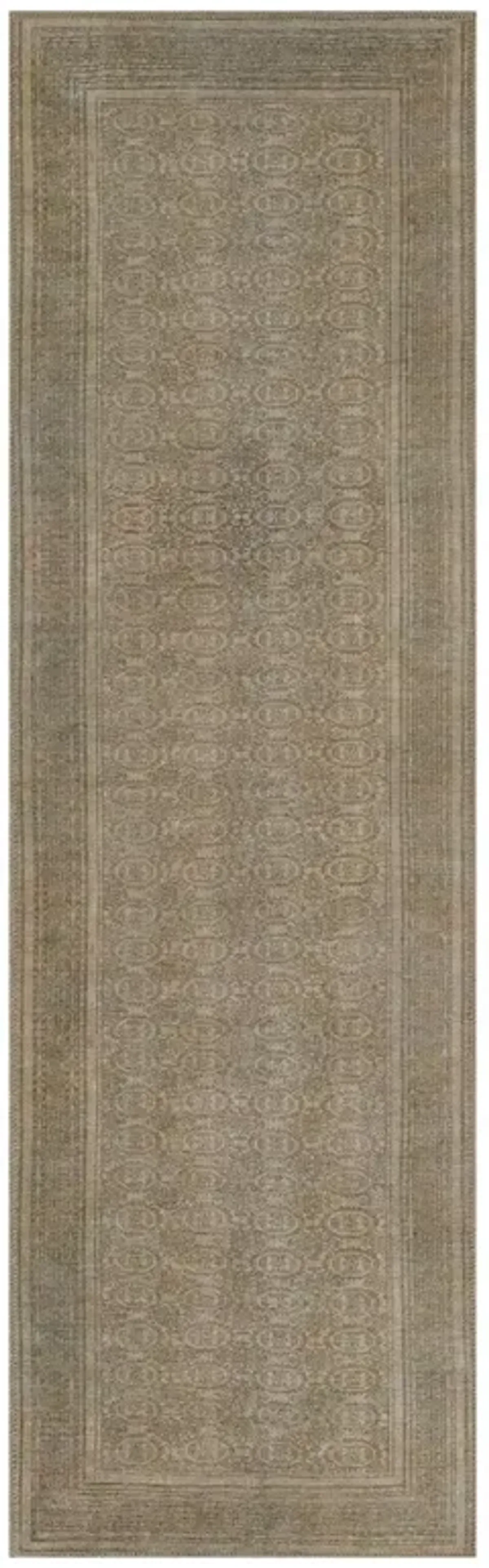 Galvin Updated Traditional Green Oriental Patterned Rug - 2'3"x7'6"