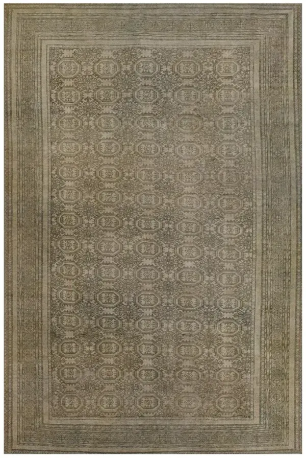 Galvin Updated Traditional Green Oriental Patterned Rug - 10'x14'
