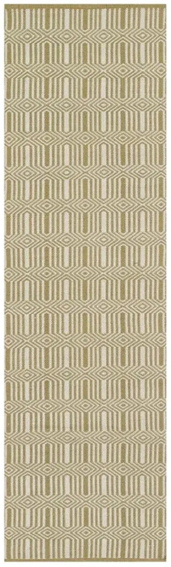 Monet Updated Traditional Beige Geometric Patterned Indoor Outdoor Rug - 2'3"x8'