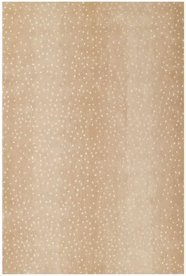 Hayde Modern Classic Beige Ombre Wool Animal Patterned Rug - 2'6"x8'