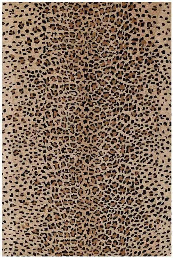 Ventura Modern Classic Beige Wool Animal Patterned Rug - 5'x8'