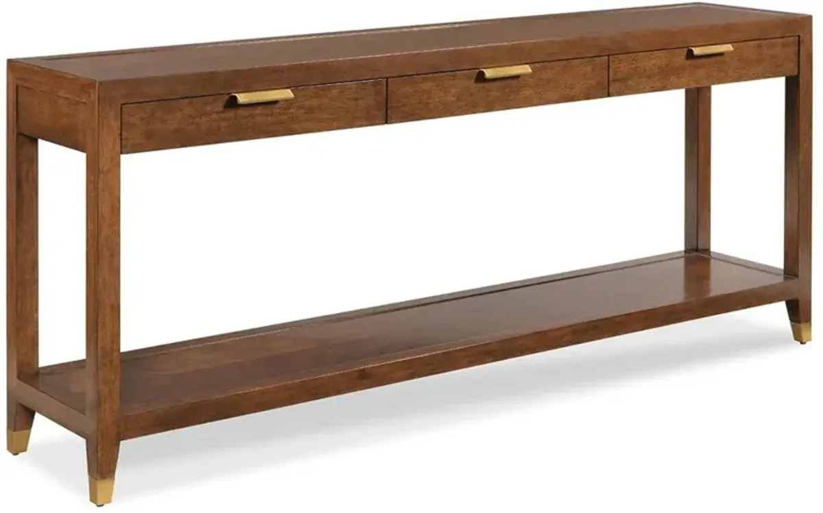Gibson Modern Classic Bordeaux Brown Oak Rectangular Console Table