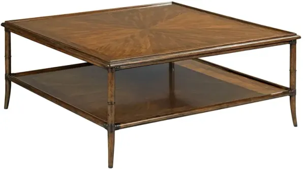 Linwood Updated Traditional Hazelnut Wood Square Cocktail Table