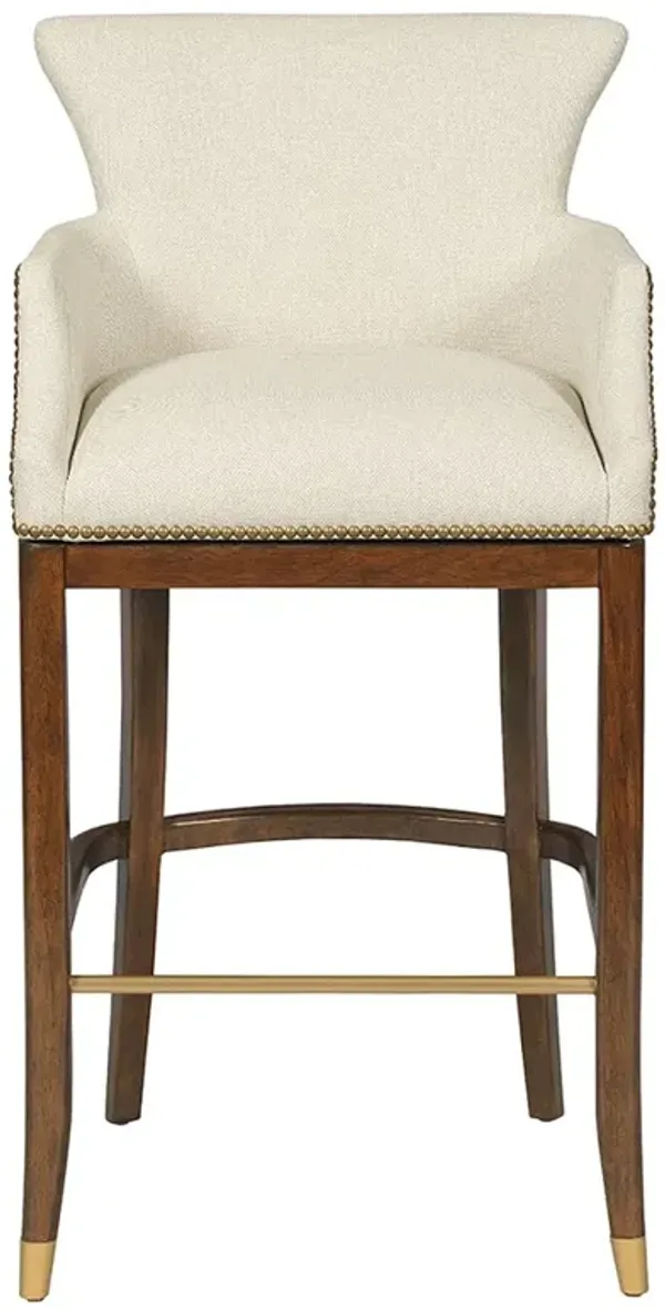Pamono Modern Classic Vanilla Lisse Brown Wood Swivel Counter Stool