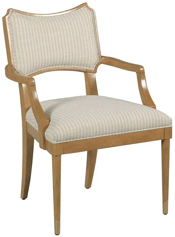 Powers French Country Cream Stripe Dining Arm Chair