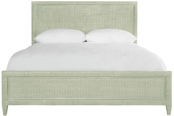 Kalea Coastal Beach Green Woven Rattan Frame Classic Bed - King