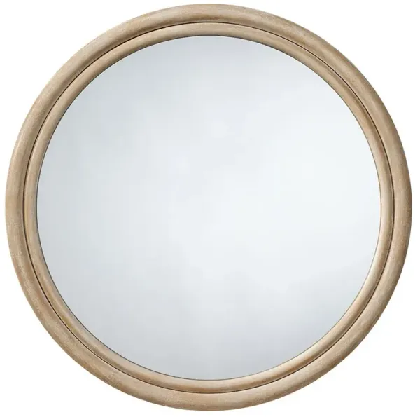 Josiah Coastal Beach Natural Wood Round Wall Mirror