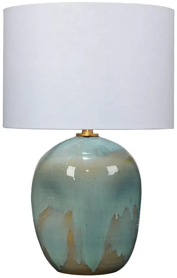 Tessa Coastal Blue Glazed Ceramic Table Lamp