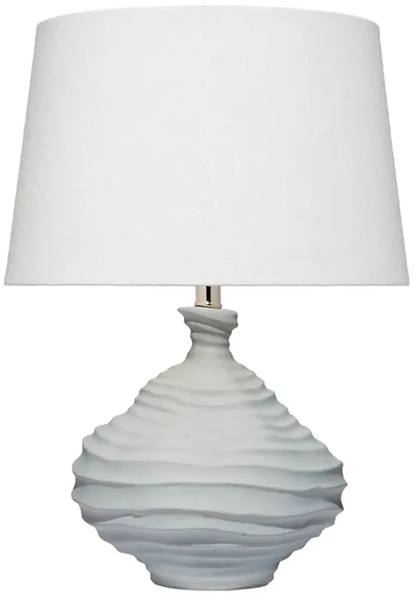 Heidi Coastal Beach Light Blue Ceramic Ruffled Table Lamp
