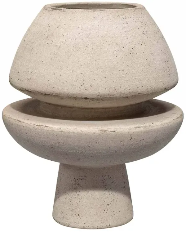 Diego Coastal Off White Ceramic Textured Decorative Vase