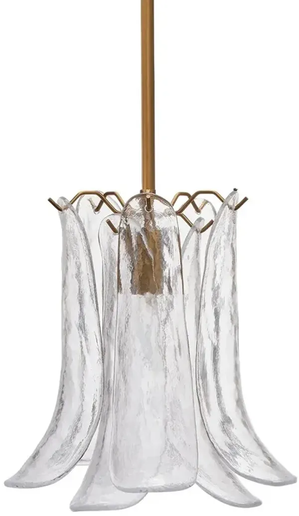 Isolde Updated Traditional Clear Glass Petal Pendant