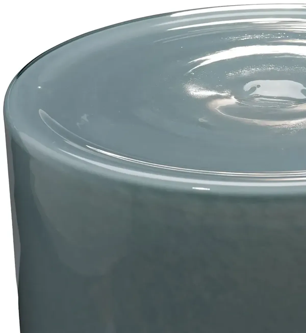 Claudia Coastal Beach Blue Glass Outdoor Garden Stool