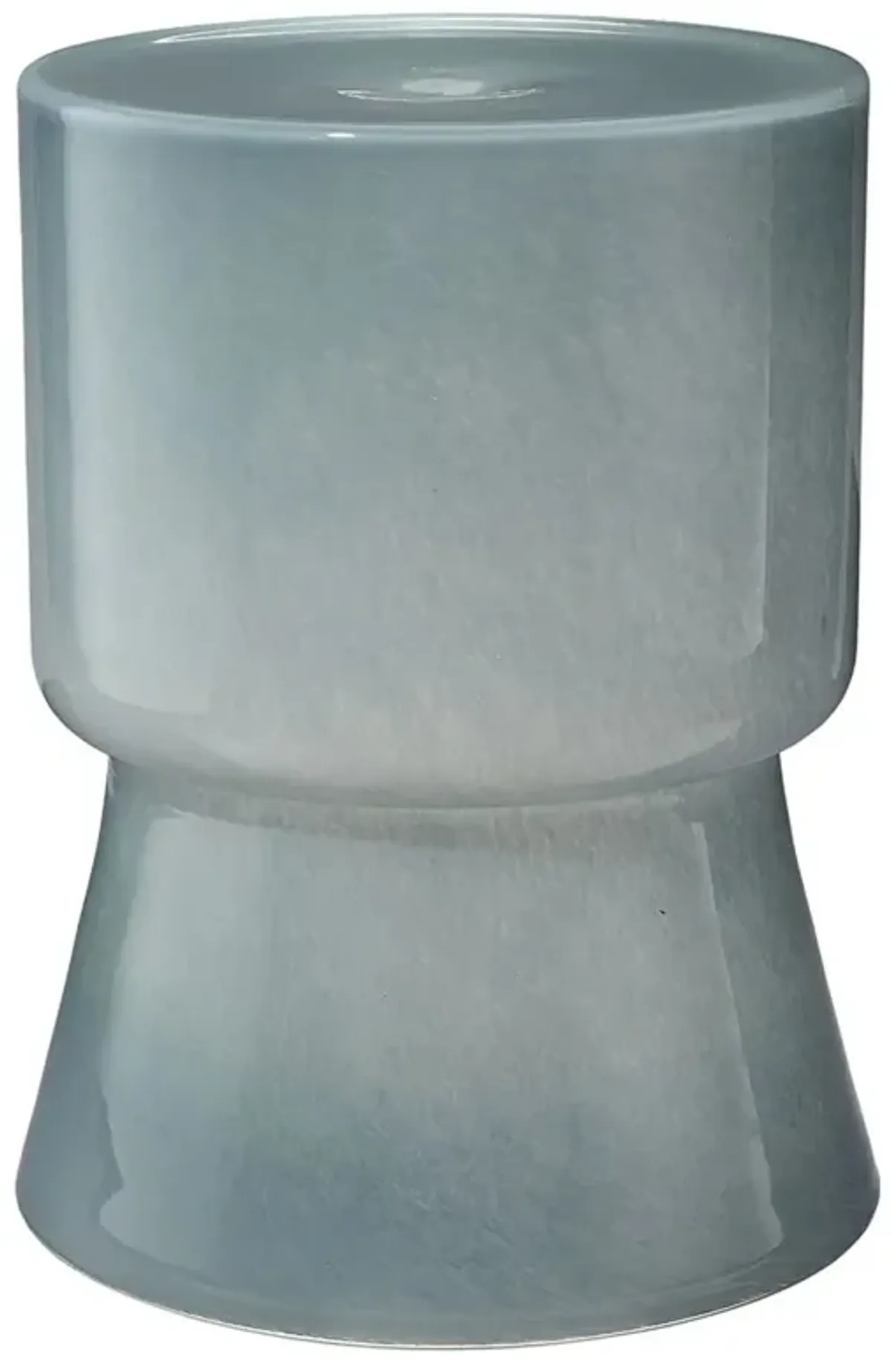 Claudia Coastal Beach Blue Glass Outdoor Garden Stool