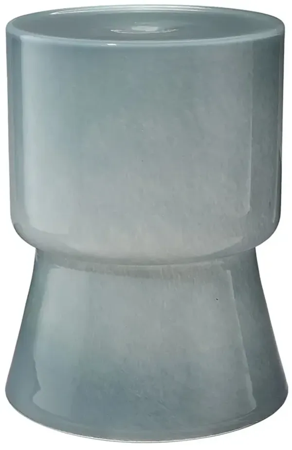 Claudia Coastal Beach Blue Glass Outdoor Garden Stool