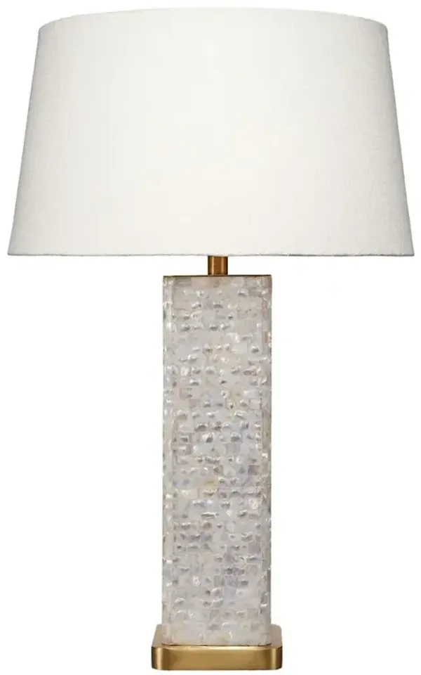 Keziah Coastal Beach White Mother of Pearl Table Lamp