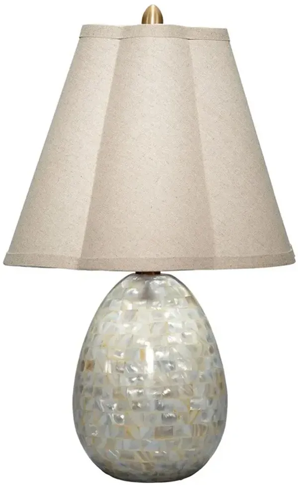 Paloma Coastal Scalloped Shade White Mother of Pearl Table Lamp