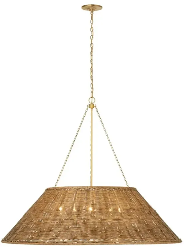 Visual Comfort Corinne Traditional Natural Woven Wicker Hanging Shade - 44"