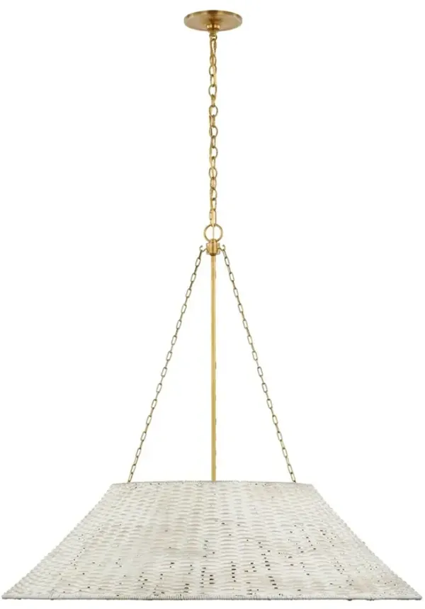 Visual Comfort Corinne Traditional White Woven Wicker Hanging Shade - 36"