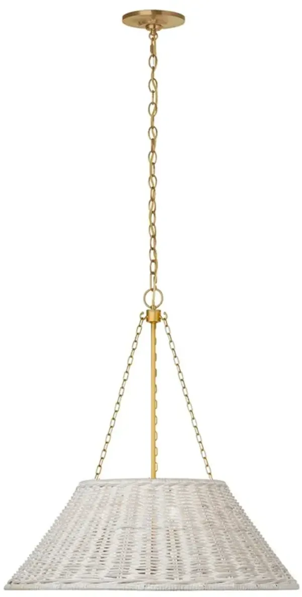 Visual Comfort Corinne Traditional White Woven Wicker Hanging Shade - 24"